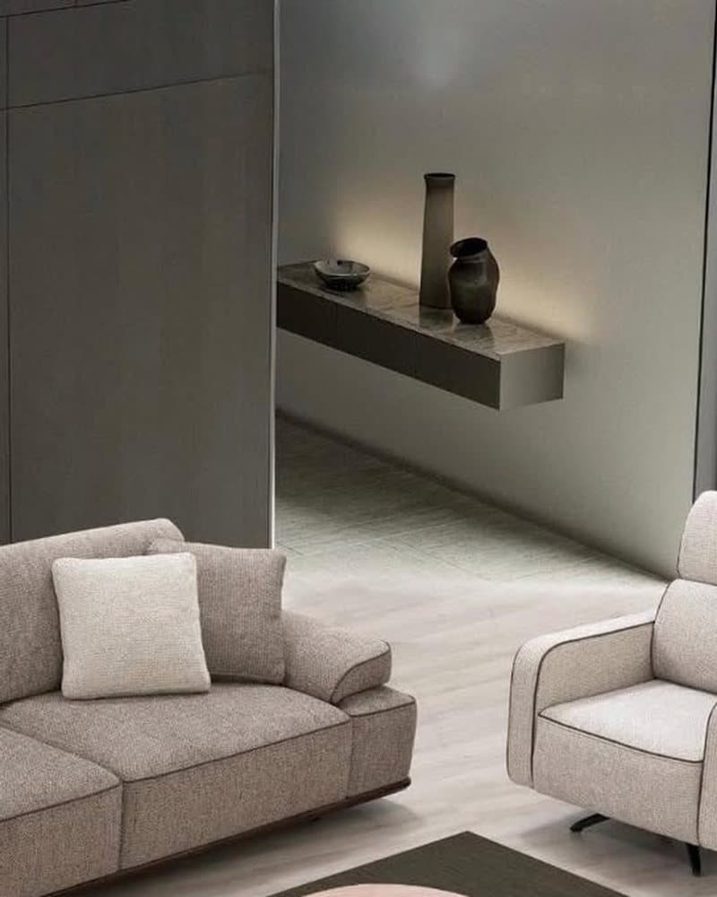 Lounge sofa and swivel armchair
